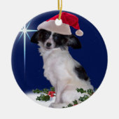 Papillon kerstversiering keramisch ornament (Voorkant)