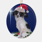 Papillon kerstversiering keramisch ornament (Links)