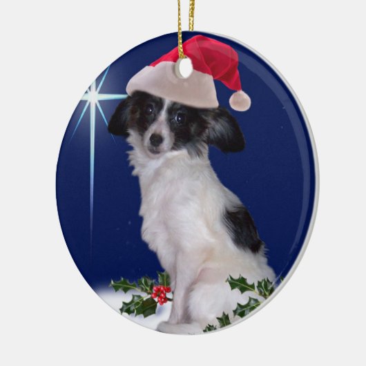 Papillon kerstversiering keramisch ornament (Links)