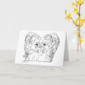 Papillon Kop Studiekaart Kaart (Gele Bloem)