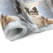 Papillon laat het sneeuwen Kerstmis Cadeaupapier (Rol Hoek)