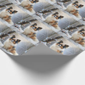Papillon laat het sneeuwen Kerstmis Cadeaupapier (Hoek)