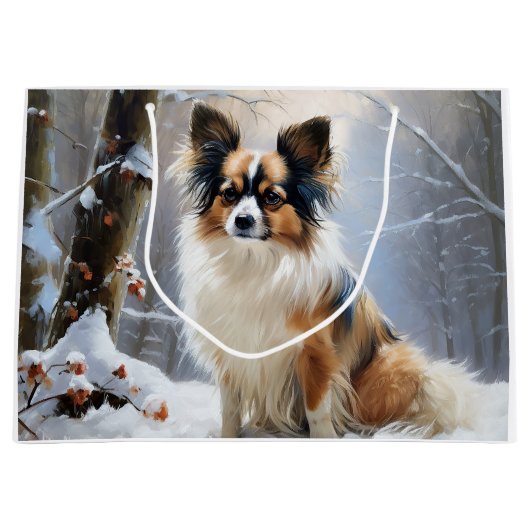 Papillon laat het sneeuwen Kerstmis Groot Cadeauzakje (Voorkant)