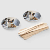 Papillon laat het sneeuwen Kerstmis Handwaaier (Niet-gemonteerd)