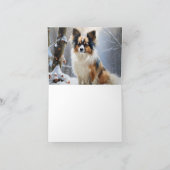 Papillon laat het sneeuwen Kerstmis Kaart (Binnen)