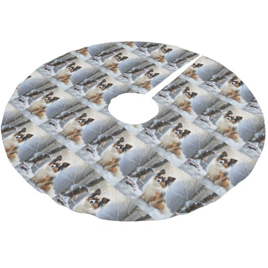 Papillon laat het sneeuwen Kerstmis Kerstboom Rok (Gekanteld)