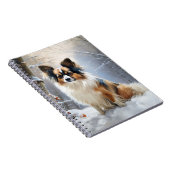 Papillon laat het sneeuwen Kerstmis Notitieboek (Rechterzijde)