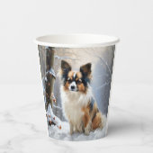 Papillon Laat het sneeuwen Kerstmis Papieren Bekers (Achterkant)