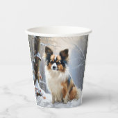 Papillon Laat het sneeuwen Kerstmis Papieren Bekers (Voorkant)