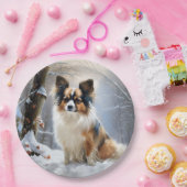 Papillon laat het sneeuwen Kerstmis Papieren Bordje (Feest)