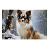 Papillon laat het sneeuwen Kerstmis Perfect Poster (Voorkant)