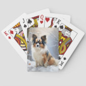 Papillon laat het sneeuwen Kerstmis Pokerkaarten (Achterkant)
