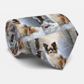 Papillon laat het sneeuwen Kerstmis Stropdas (Opgerold)