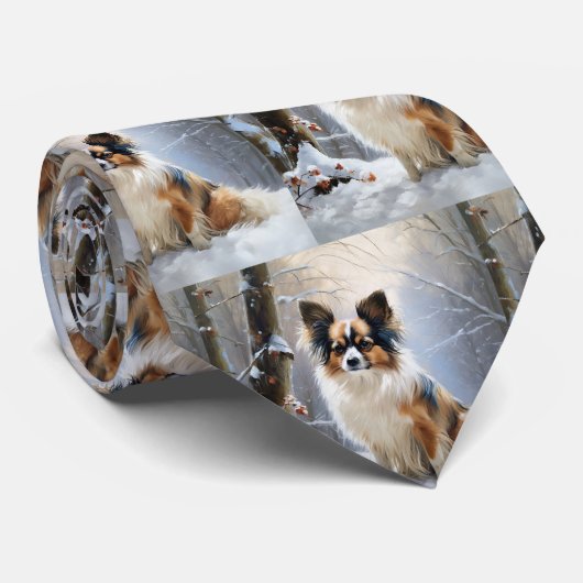 Papillon Laat het sneeuwen Kerstmis Stropdas (Opgerold)