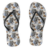 Papillon laat het sneeuwen Kerstmis Teenslippers (Voetbed)