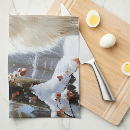 Papillon laat het sneeuwen Kerstmis Theedoek (Quarter Fold)