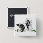 Papillon Lady Bug Dreams Vierkante Button 5,1 Cm (Voorkant /achterkant)