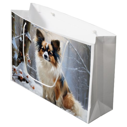 Papillon Let It Snow Kerstmis  Groot Cadeauzakje (Voorkant Gekanteld)