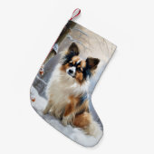 Papillon Let It Snow Kerstmis  Kleine Kerstsok (Voorkant (Hangend))