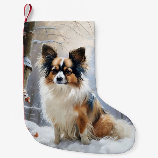 Papillon Let It Snow Kerstmis  Kleine Kerstsok (Voorkant)