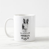 Papillon Life is beter met Custom Dog Name Koffiemok (Links)