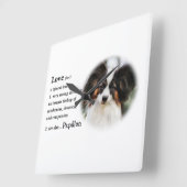 Papillon Love Gifts Vierkante Klok (Hoek)