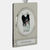Papillon Ma 2 Verzilverd Banner Ornament (Rechts)