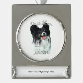 Papillon Ma 2 Verzilverd Banner Ornament (Voorkant)