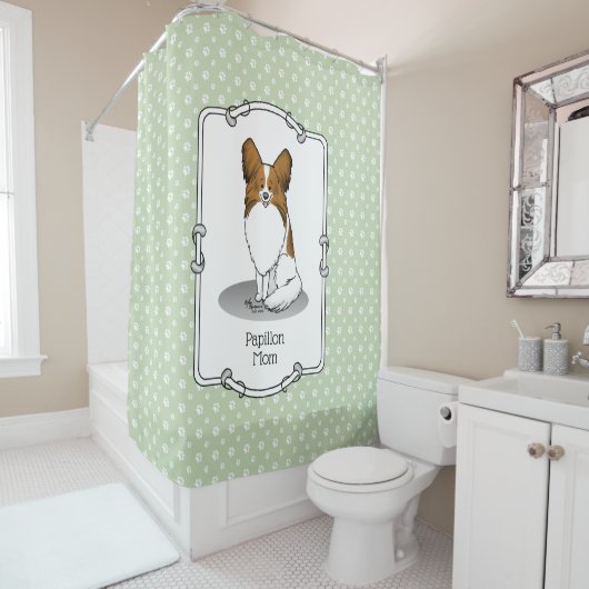 Papillon mam Pap mam (wit en sable) Douchegordijn (In situ)