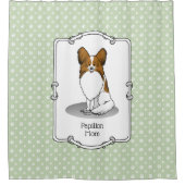 Papillon mam Pap mam (wit en sable) Douchegordijn (Voorkant)