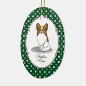 Papillon mam Pap mam (wit en sable) Keramisch Ornament (Links)