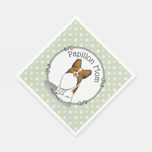Papillon mam Pap mam (wit en sable) Servet (Hoek)