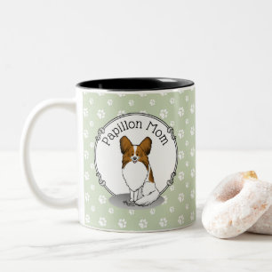 Papillon mam Pap mam (wit en sable) Tweekleurige Koffiemok