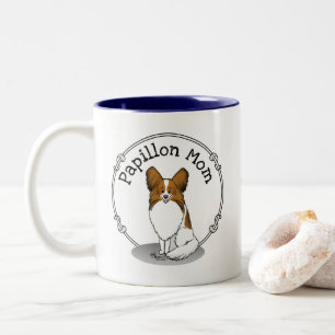 Papillon mam Pap mam (wit en sable) Tweekleurige Koffiemok