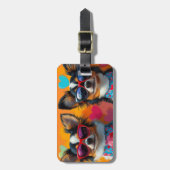 Papillon met Hartrozen Valentijnsdag Bagagelabel (Voorkant verticaal)