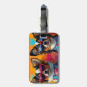 Papillon met Hartrozen Valentijnsdag Bagagelabel (Achterkant verticaal)