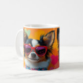 Papillon met Hartrozen Valentijnsdag Koffiemok (Voorkant links)