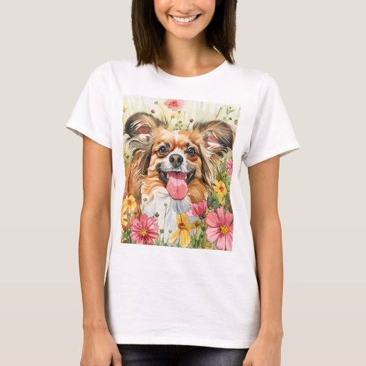 Papillon Moeder T-shirt – Waterverf (Voorkant)