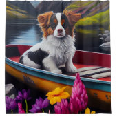 Papillon op een peddel: Een Schilderachtig avontuu Douchegordijn (Voorkant)