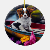 Papillon op een peddel: Een Schilderachtig avontuu Keramisch Ornament (Achterkant)