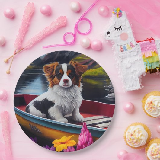 Papillon op een peddel: Een Schilderachtig avontuu Papieren Bordje (Feest)