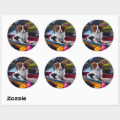 Papillon op een peddel: Een Schilderachtig avontuu Ronde Sticker (Vel)