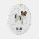 Papillon op maat gesneden kerstfeestversiering keramisch ornament (Rechts)