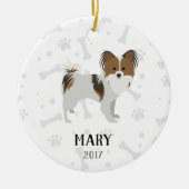 Papillon op maat gesneden kerstfeestversiering keramisch ornament (Voorkant)