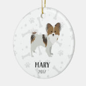 Papillon op maat gesneden kerstfeestversiering keramisch ornament (Links)