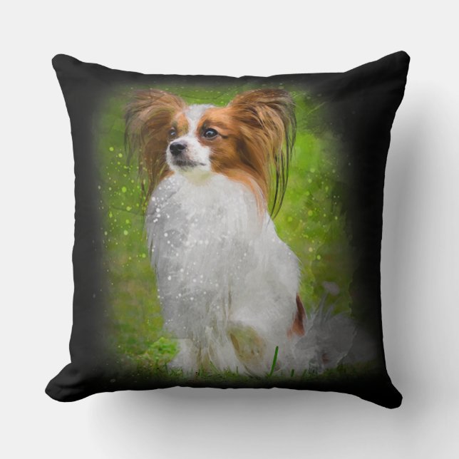 papillon, papilon, papillon-honden, papillon-honde kussen (Voorkant)