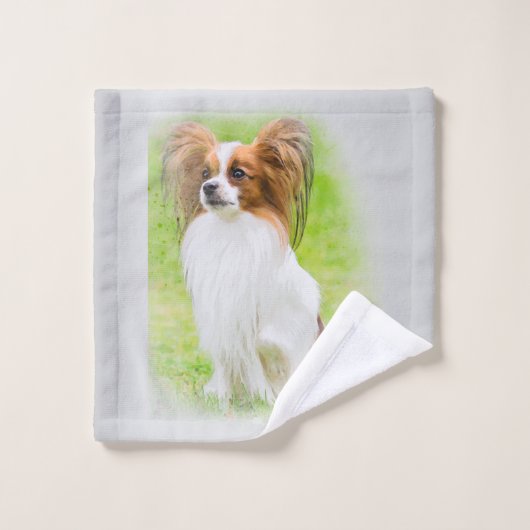 papillon, papilon, papillon-honden, papillon-honde washandje (Wasdoekje)