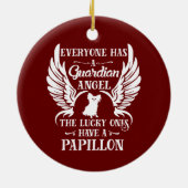 Papillon pet-vogel keramisch ornament (Achterkant)