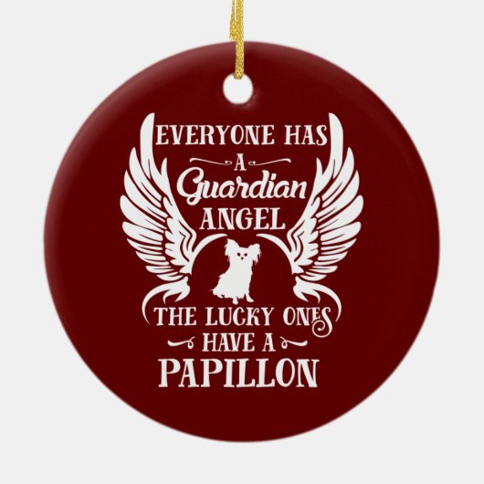 Papillon pet-vogel keramisch ornament (Achterkant)