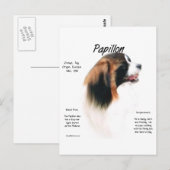 Papillon (Phalene) Geschiedenis ontwerp Briefkaart (Voorkant / Achterkant)